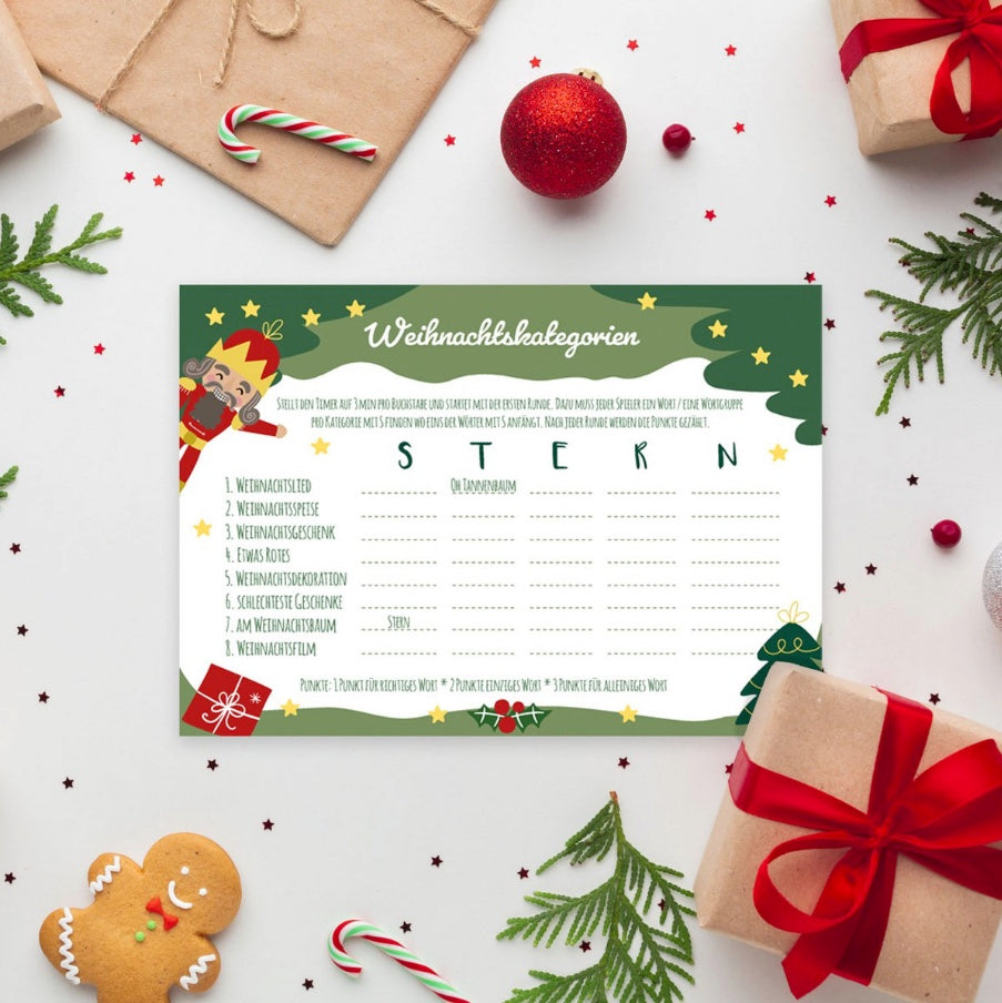Weihnachtsspiele-Set Tannengrün