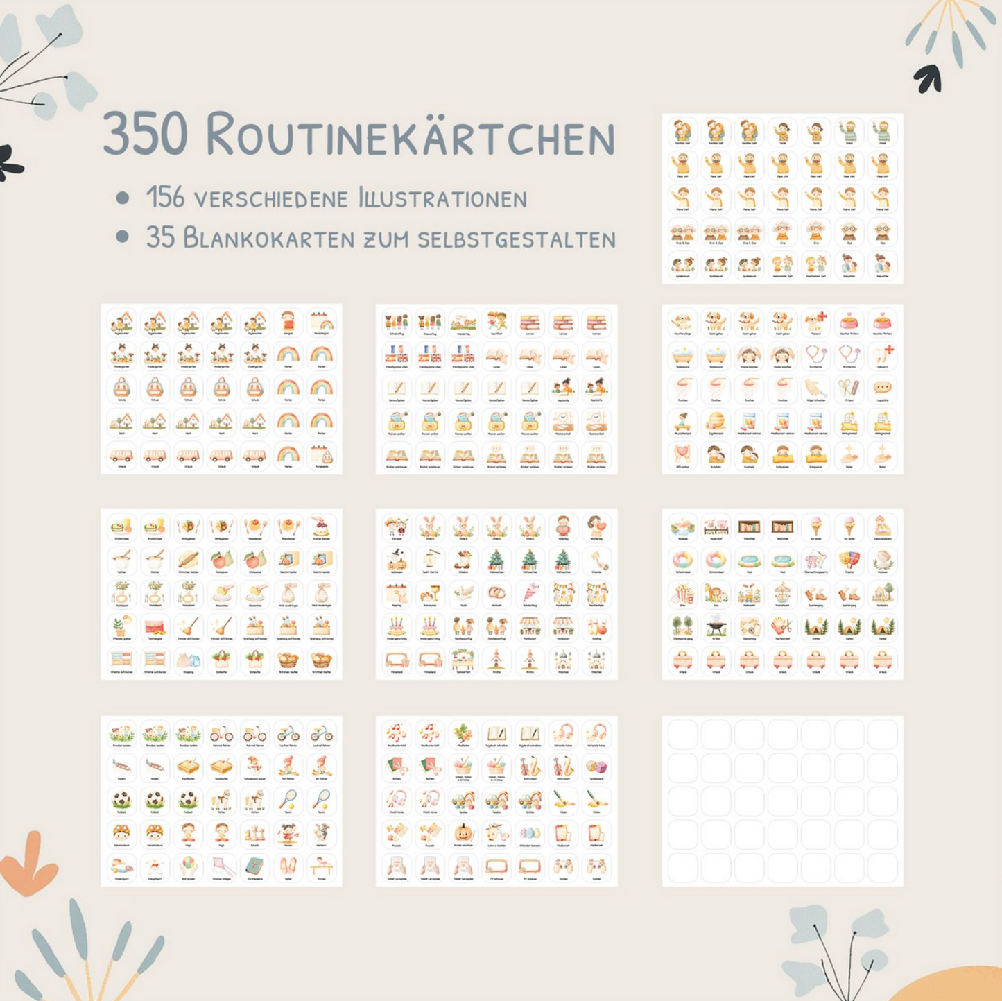 Wochenplaner Kinder inkl. 350 Routinekärtchen - Motiv Bauernhof