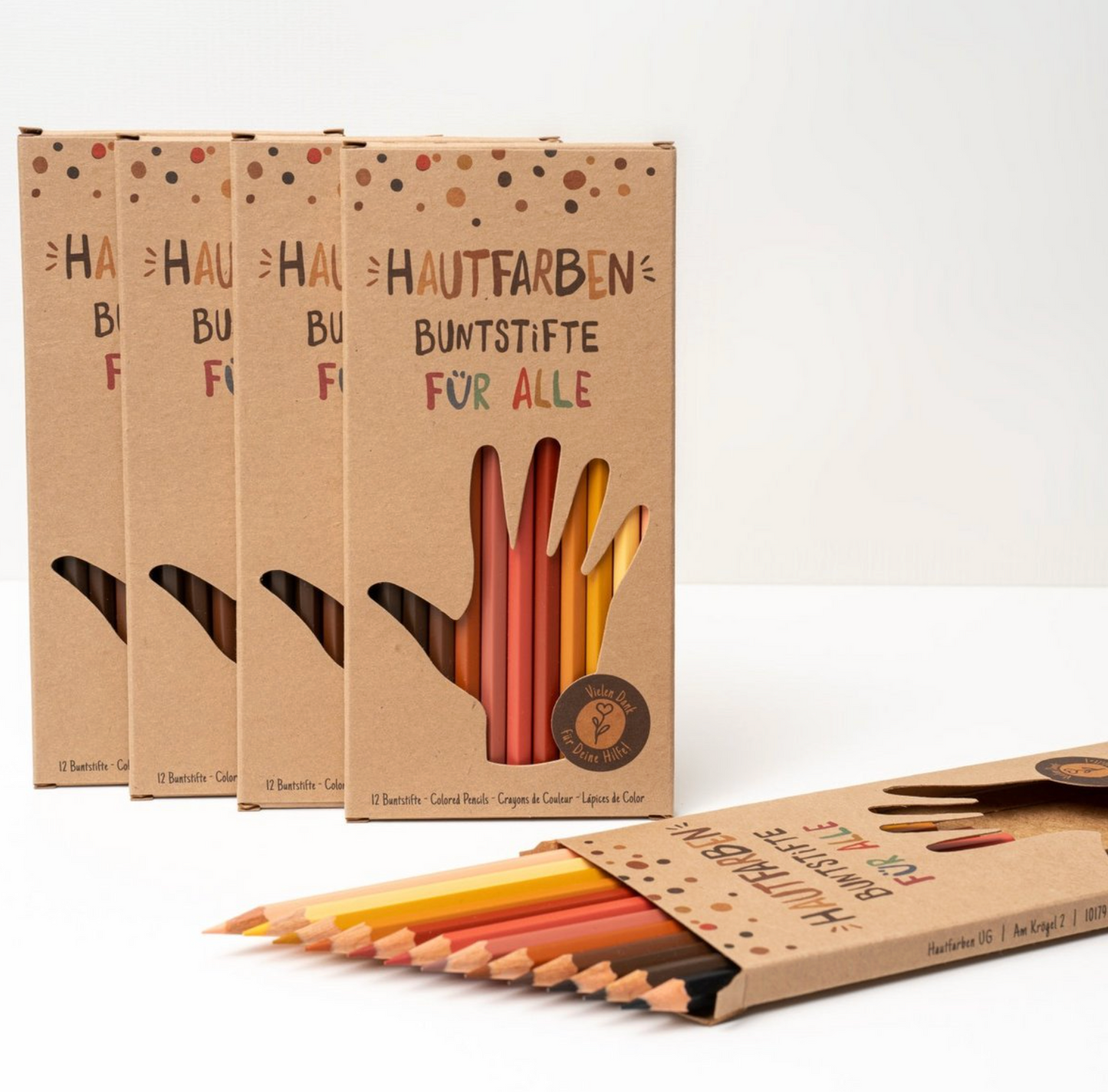 Hautfarben Buntstifte in 12 Hauttönen