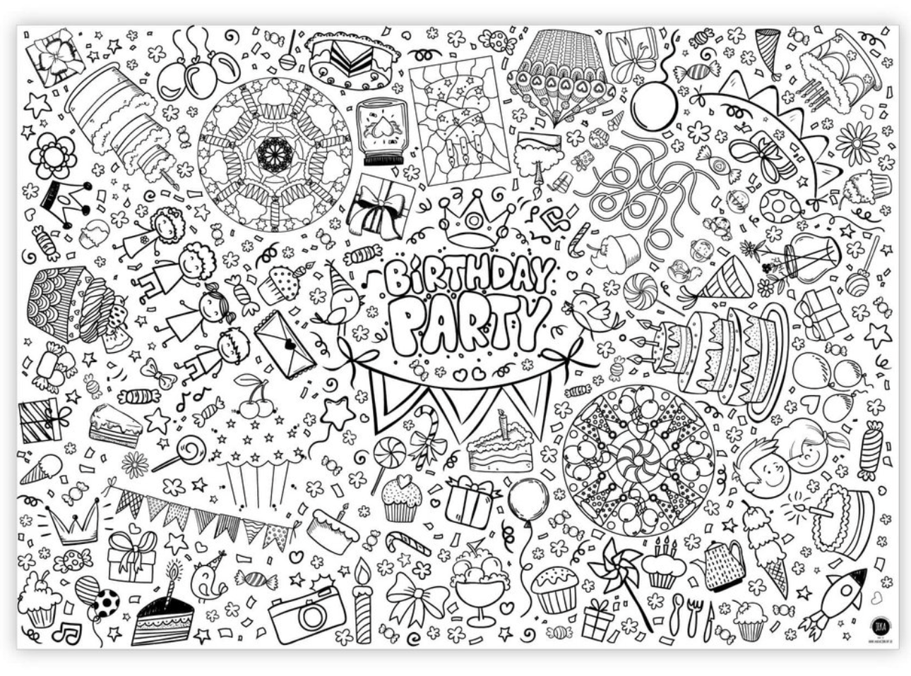 Ausmal-Tischdecke Motiv Happy Birthday