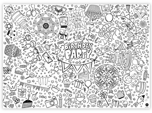 Ausmal-Tischdecke Motiv Happy Birthday