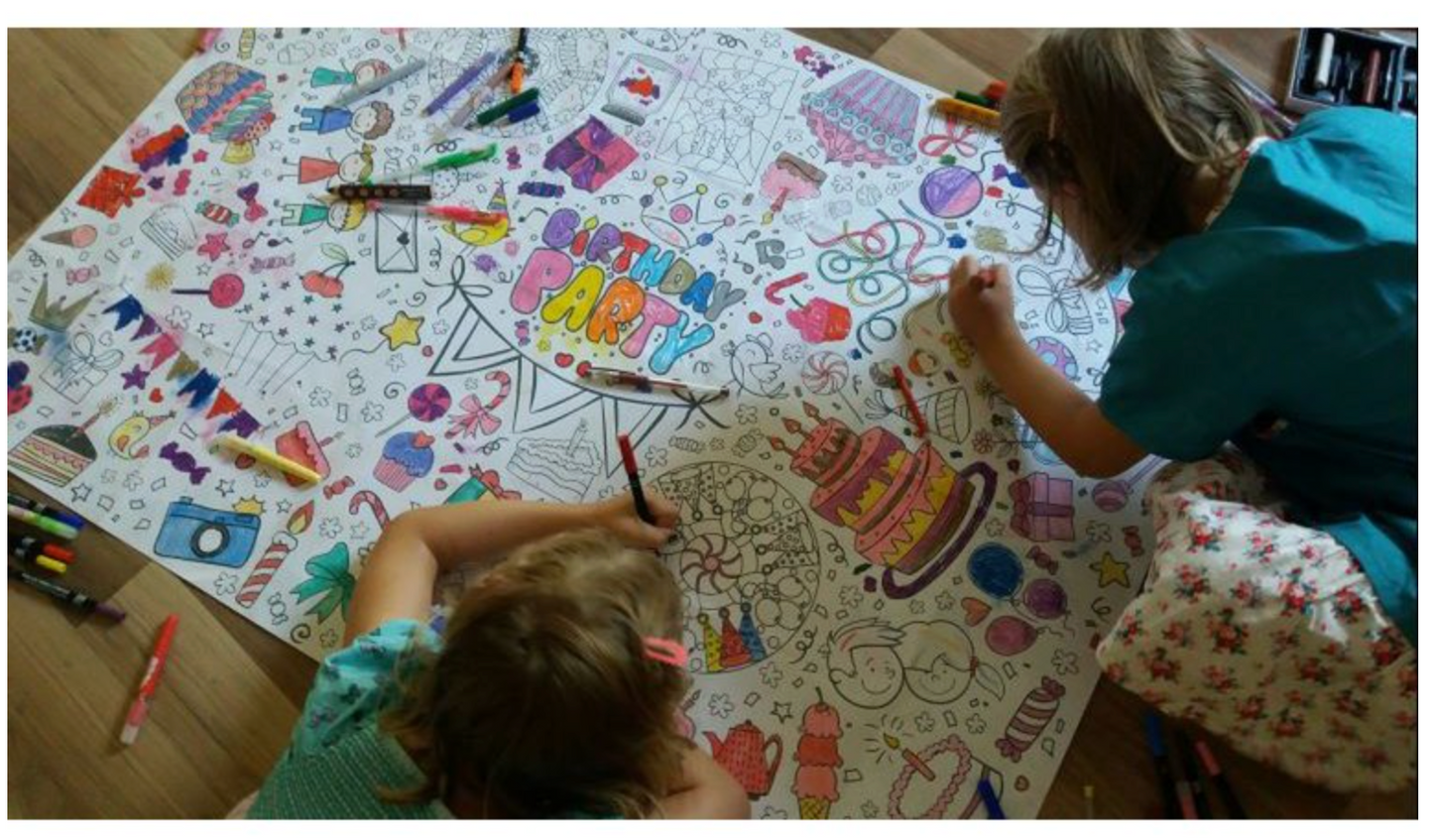 Ausmal-Tischdecke Motiv Happy Birthday