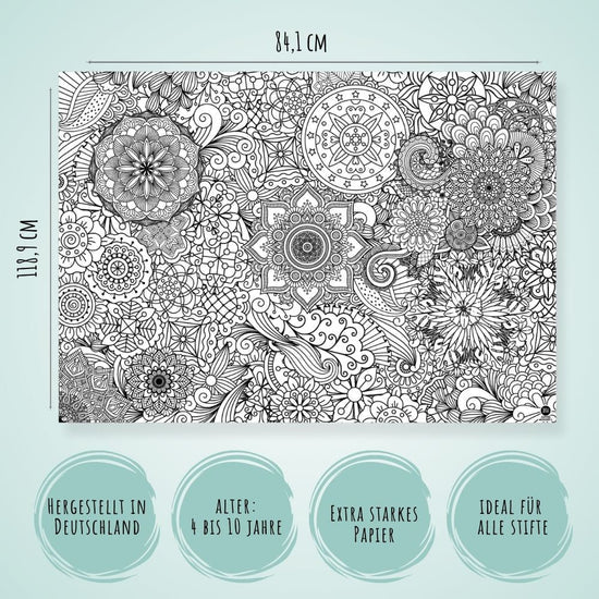 Ausmal-Tischdecke Motiv Mandala