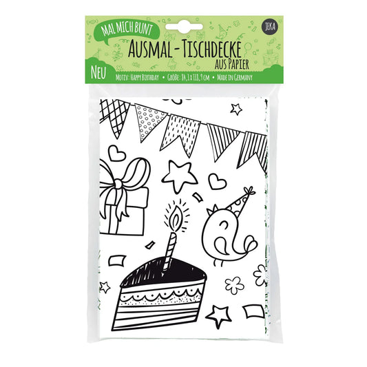 Ausmal-Tischdecke Motiv Happy Birthday