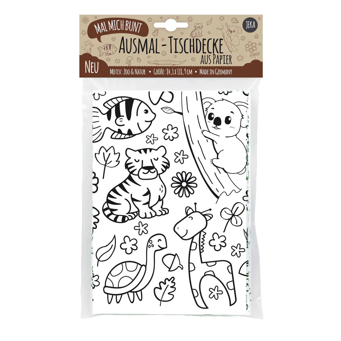 Ausmal-Tischdecke Motiv Zoo & Natur