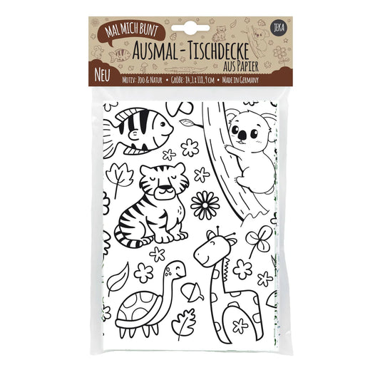 Ausmal-Tischdecke Motiv Zoo & Natur