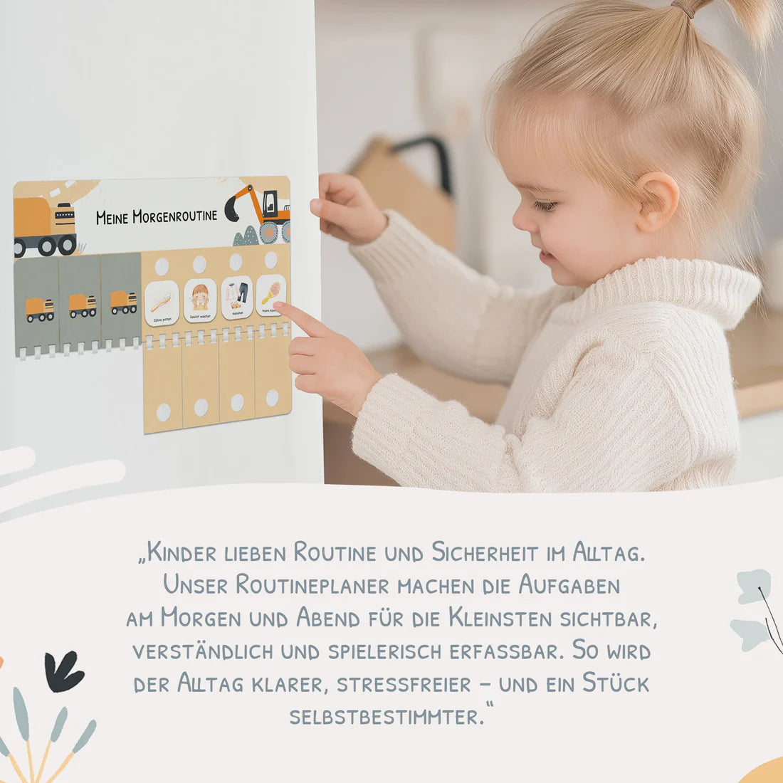 Routineplaner (Morgen & Abend) inkl. 105 Routinekärtchen - Bagger