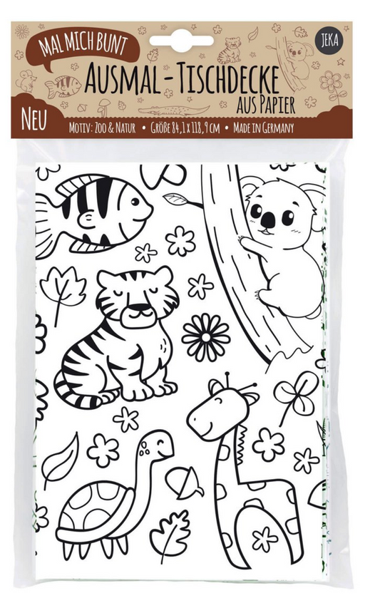 Ausmal-Tischdecke Motiv Zoo & Natur