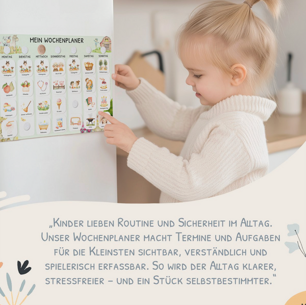 Wochenplaner Kinder inkl. 350 Routinekärtchen - Motiv Bauernhof