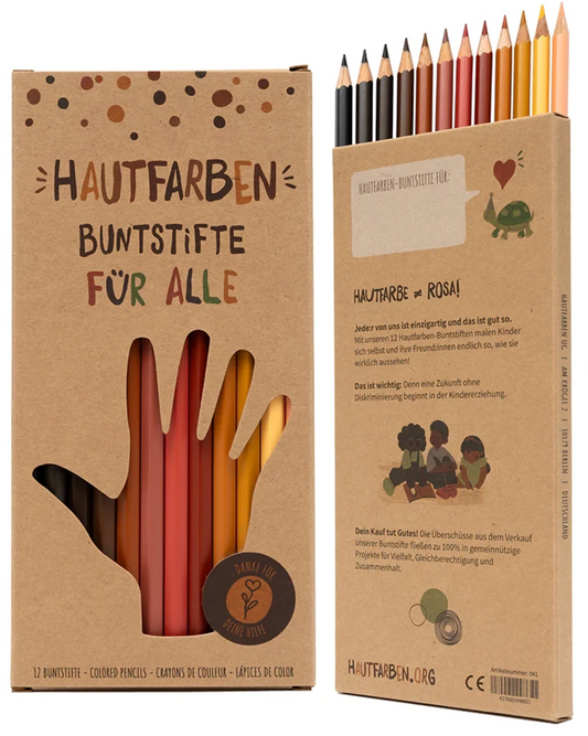 Hautfarben Buntstifte in 12 Hauttönen