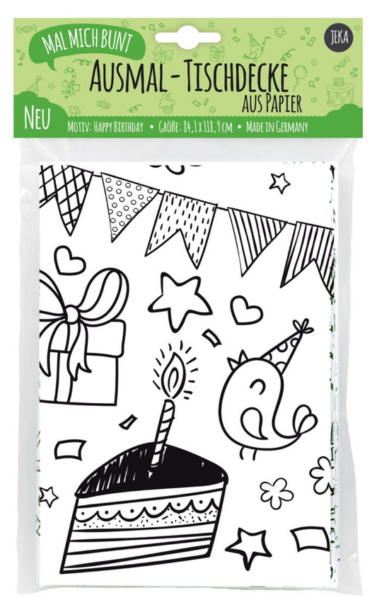 Ausmal-Tischdecke Motiv Happy Birthday