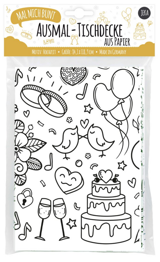 Ausmal-Tischdecke Motiv Hochzeit