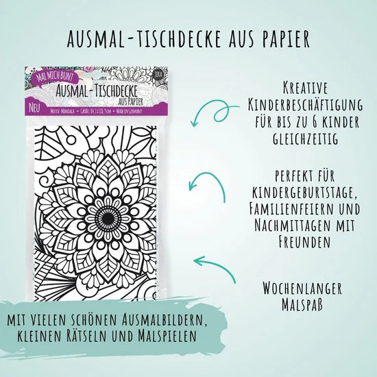 Ausmal-Tischdecke Motiv Mandala