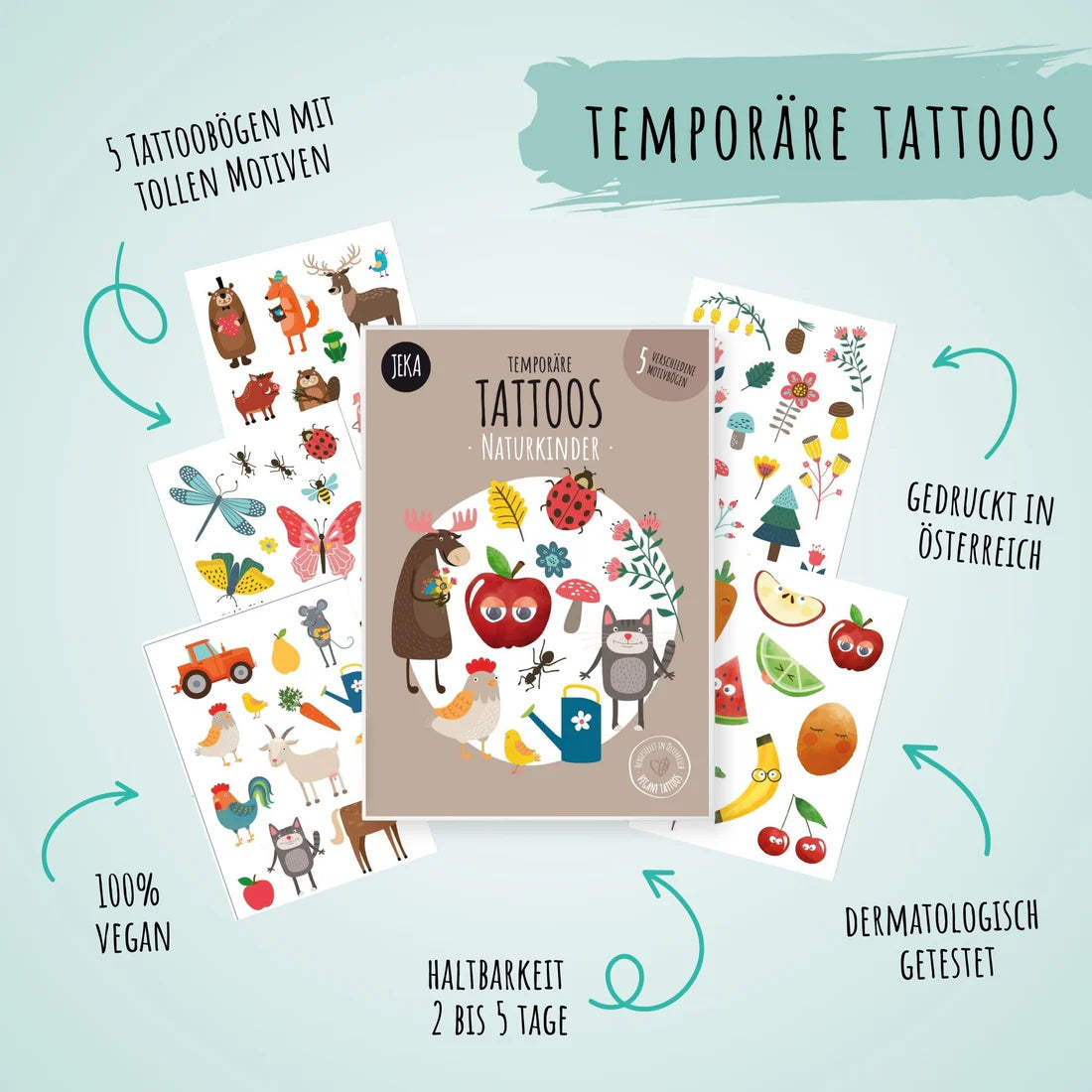 Kindertattoo Set - Naturkinder